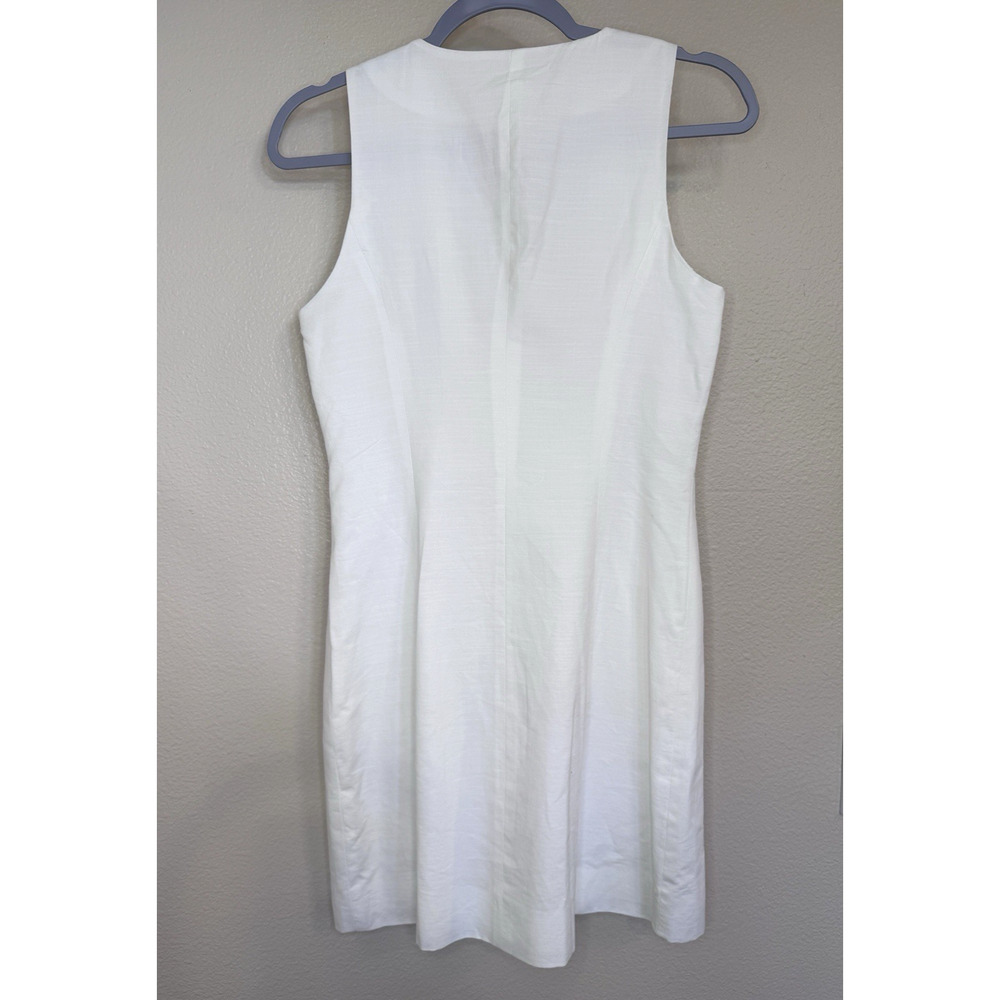 A New Day Womens XS White Linen Blend Dress Button Front Sleeveless - Picture 3 of 9